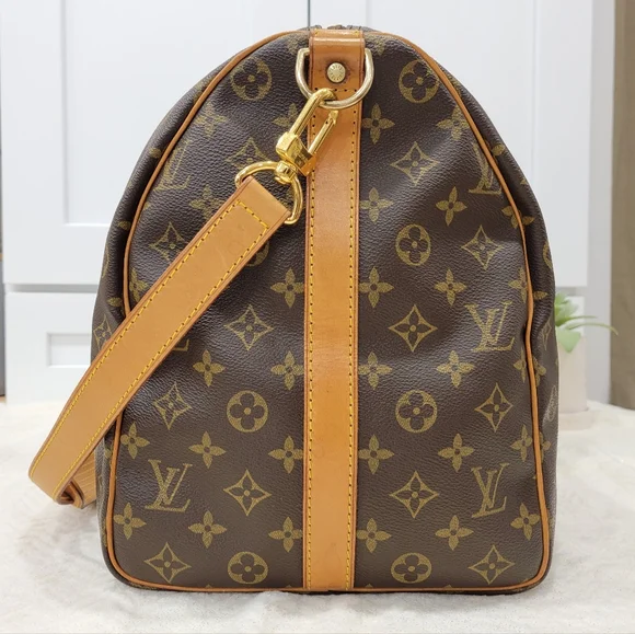 💕LOUIS VUITTON Keepall 50 Bandouliere w/ Strap Travel Bag Monogram - Picture 11 of 16